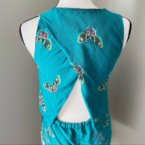 Elevenses By Anthro. Papillion Romper Green Sz XS - Picture 4 of 15